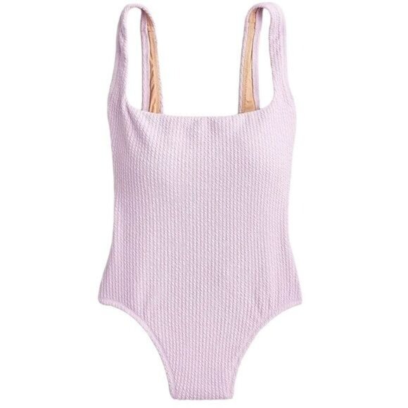 J. Crew Textured Squareneck One-piece Swimsuit Dusty Mauve Size 12